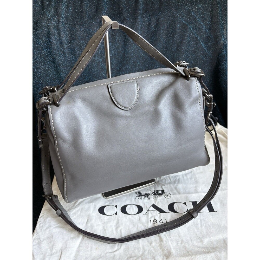 RARE! Coach 1941 Laural Frame Bag Glovetanned Leather Handbag Crossbody Gray